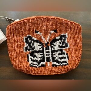 Free People Mariposa Beaded Butterfly wallet• coin purse 🦋 NWT!